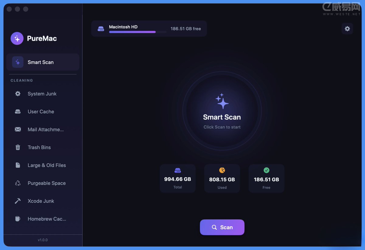 PureMac:一款 100% 免费开源、无数据收集的 CleanMyMac 完美平替